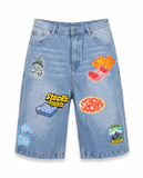 Stacks Society Patchwork Jorts — Limited Edition Embroidered Denim Shorts
