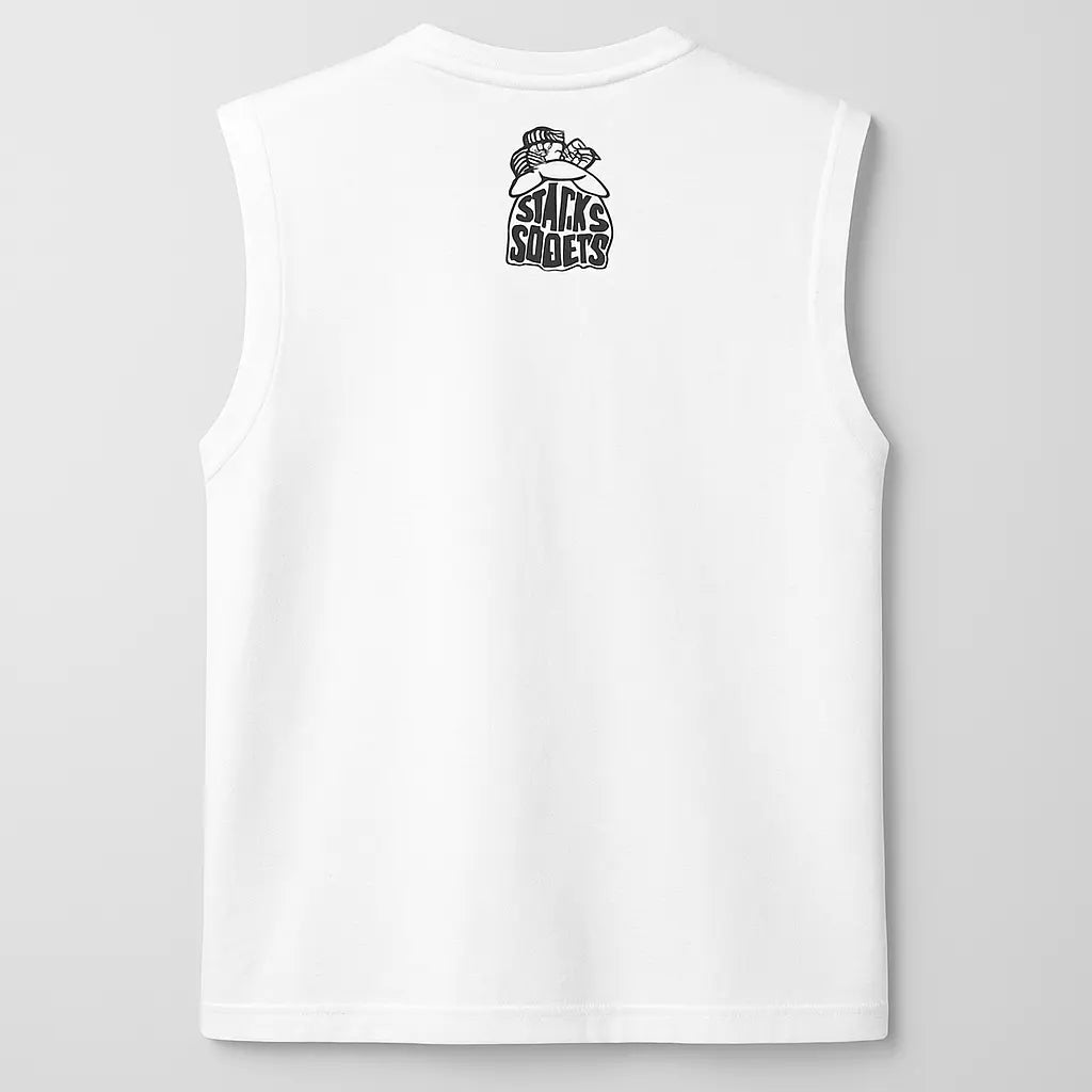 "Stacks on Deck" Sleeveless - White - My Store
