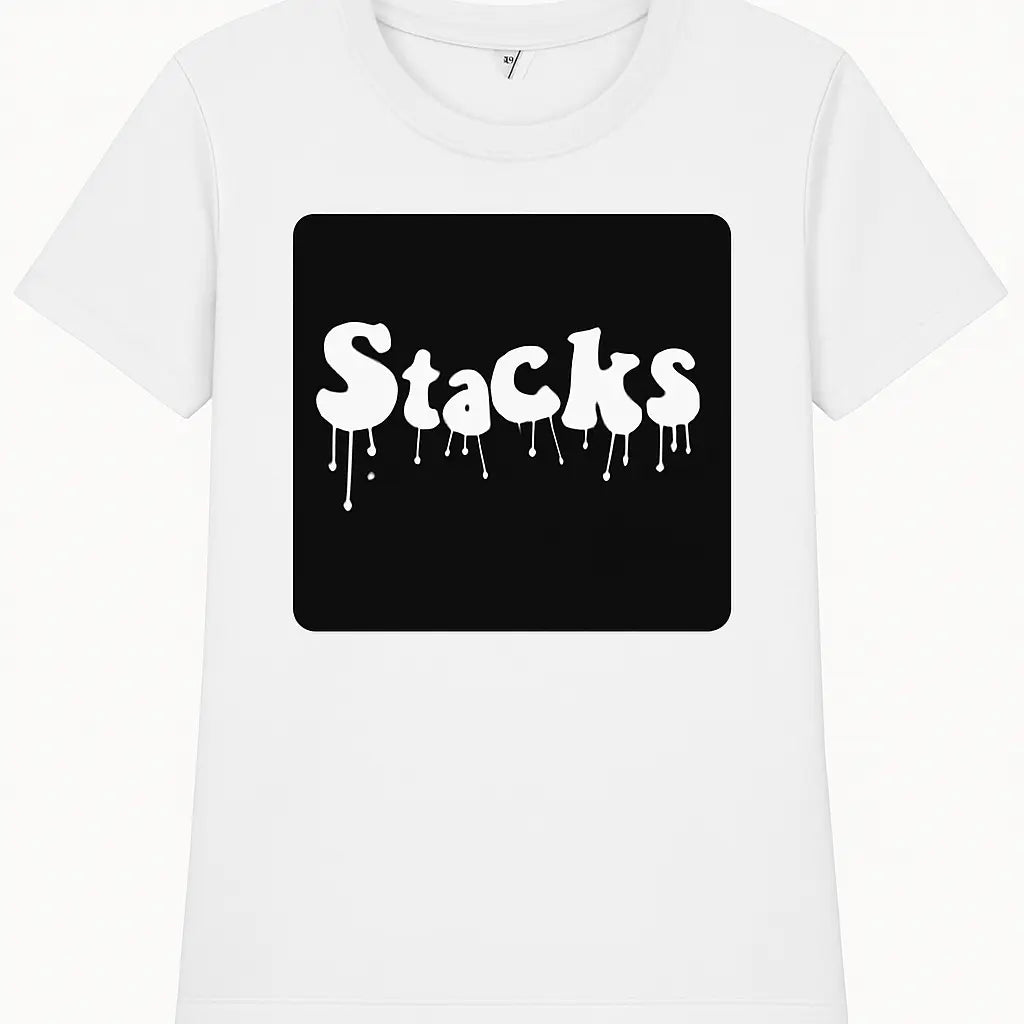 Stacks Drip Logo Tee – White - My Store