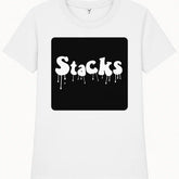 Stacks Drip Logo Tee – White - My Store