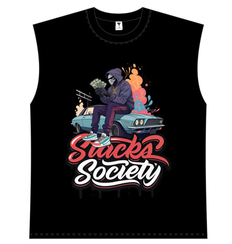 "Stacks on Deck" Sleeveless - Black - My Store